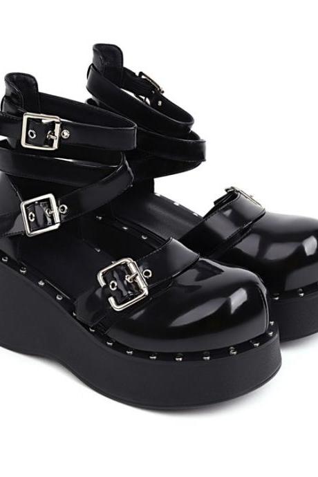 Women's Toe Covered Platform Wedge Heels Shoes gaWGG