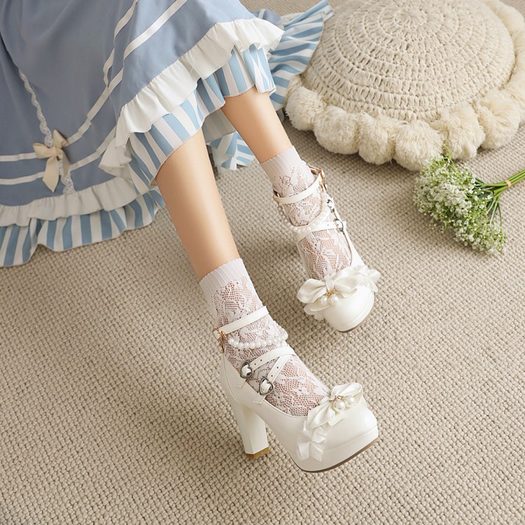 Women Pumps Mary Janes Shoes With Bowtie 3o2ki on Luulla